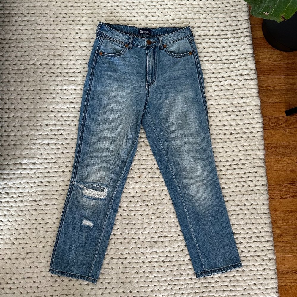Wrangler Ankle Crop Straight Leg High Waisted Jeans (25)